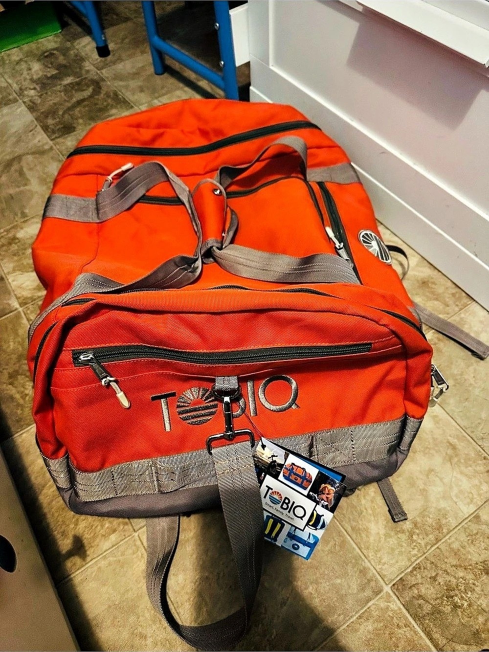 TOBIQ 45L Two-Team Duffle Bag Orange & Gray
